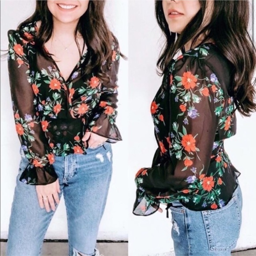 Charlotte Dark Floral Top - Picture 2 of 5